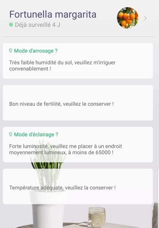 4 critères de mesures Flower Care Plant Monitor Bluetooth Vistefly 