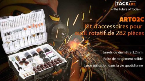 coffret de 282 accessoires pour outil rotatif (Dremel et autres) TACKLIFE ARTO2C