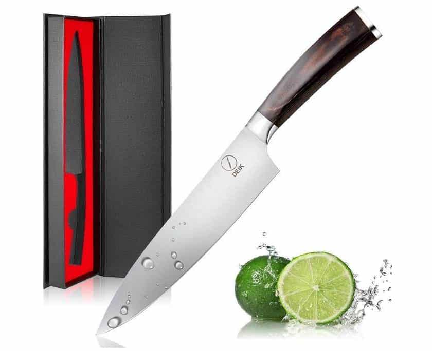 couteau de chef lame de 20cm Deik acier enrichie en carbone