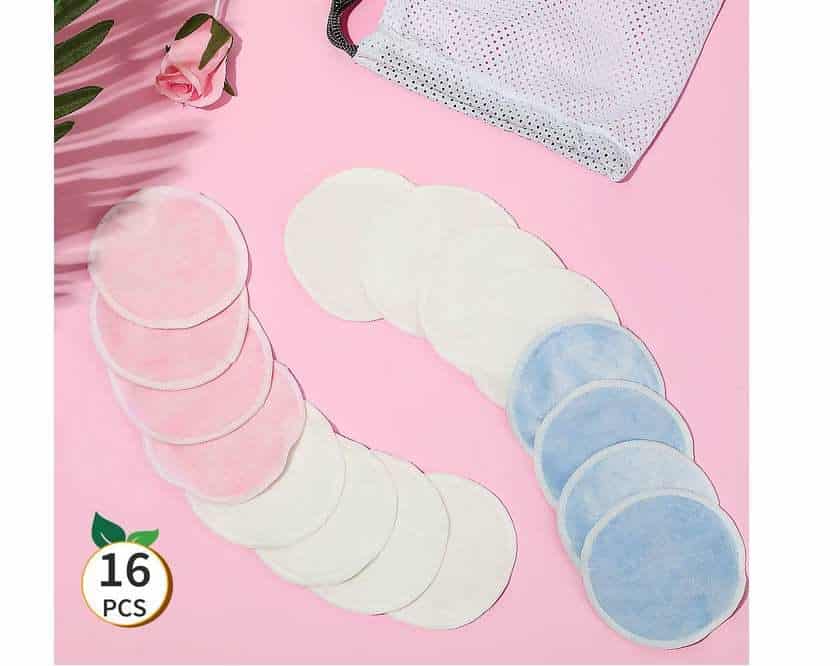 lot de 16 disques démaquillants lavables réutilisables (en tige de bambou) Akimo