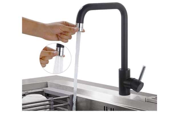 Robinet De Cuisine Noir Mat Pivotant 2 Jets Homelody