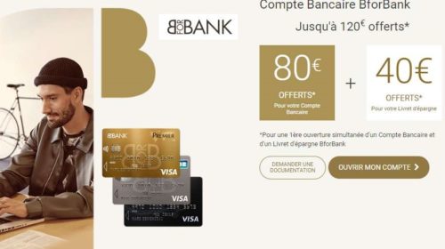 120€ offerts par BforBank pour l’ouverture d’un compte et livret épargne