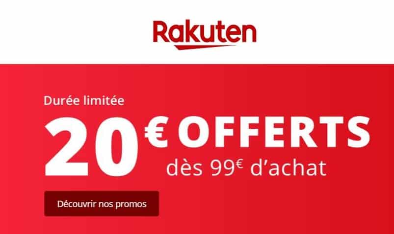 20€ de remise sur Rakuten - code promo