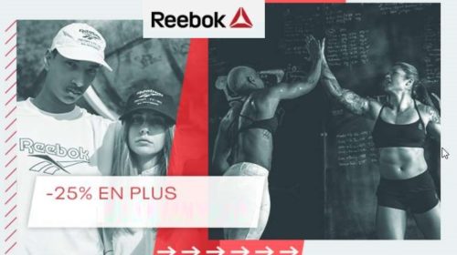 25% de remise en plus sur les articles Reebok en soldes