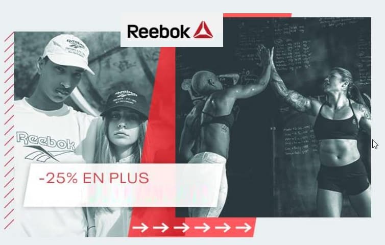 25% de remise en plus sur les articles Reebok en soldes (code promo site officiel)