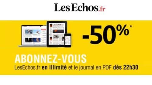 Abonnement Les Echos moitié prix en version digital