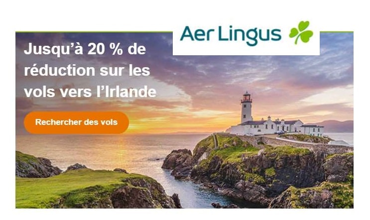 Jusqu’à 20 % sur votre prochain vol Aer Lingus vers Dublin depuis la France ✈️