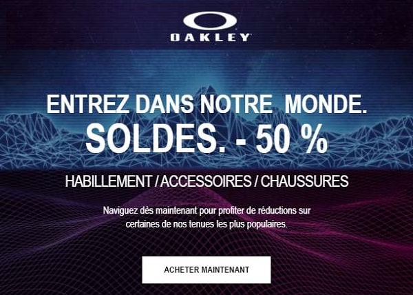 Soldes Oakley 50% De Remise Sur L’habillement Et Accessoires