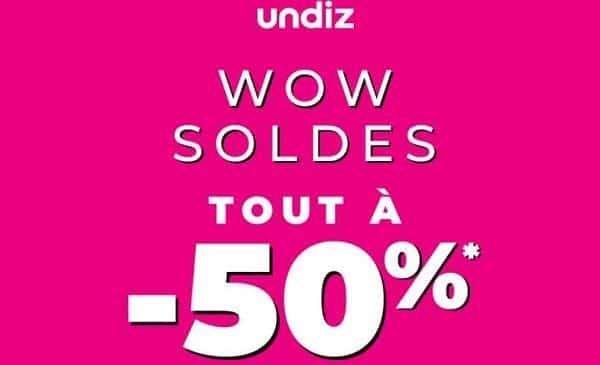 Soldes Undiz : tout à moitié prix