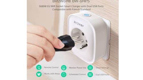 prise connectée Wi-Fi BlitzWolf avec 2 ports USB