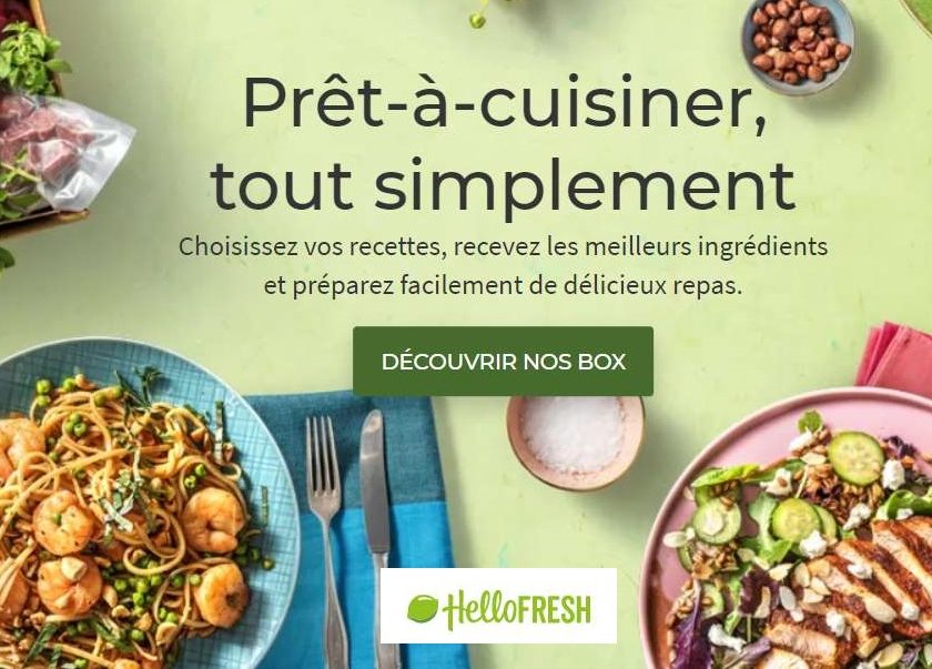 remise sur votre premier panier recettes HelloFresh