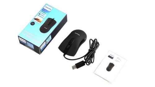 souris filaire Philips M100 ergonomique