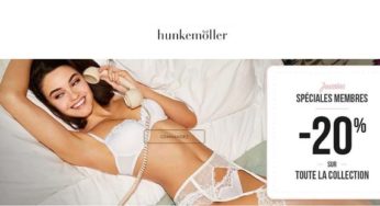 20% de remise sur toute la lingerie Hunkemöller à partir de 2 articles