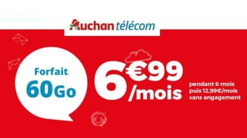 forfait Auchan Telecom 60Go en vente flash