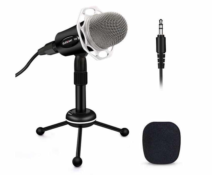 microphone PRO avec condensateur pour PC sur pied Elegiant