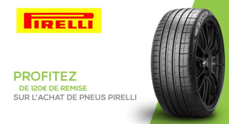 Jusqu’à 120€ de remise immédiate sur les pneus Pirelli (sur Avatacar)
