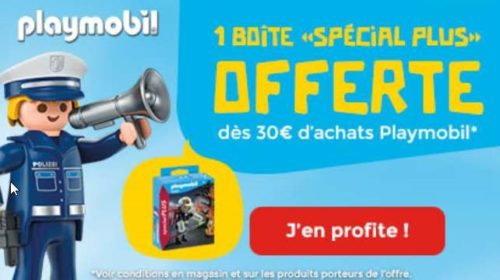 1 boite Playmobil Spécial Plus offerte pour 30€ d’achat