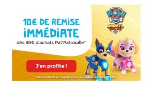 10€ de remise sur les jouets Pat Patrouille