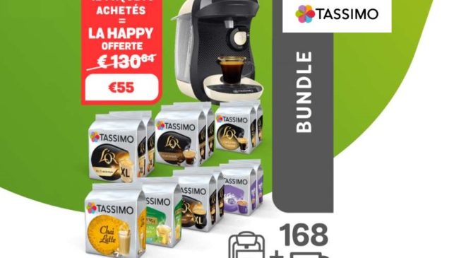 12 paquets de dosette Tassimo la machine Bosch Tassimo Happy gratuite