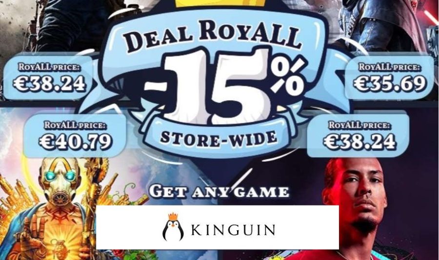 15% de réduction sur tout le site Kinguin (jeu vidéo Steam, Uplay, Epic Games, Battle net… )