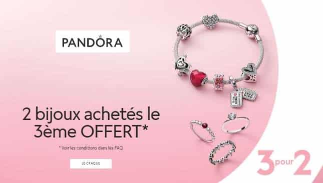 2 Bijoux Pandora Achetés = Le Troisième Offert Sur Tous Les Bijoux