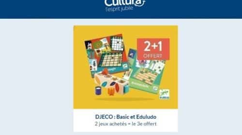 2 jeux Djeco achetés le troisième offert