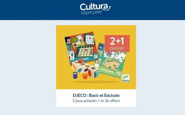 2 jeux Djeco achetés le troisième offert