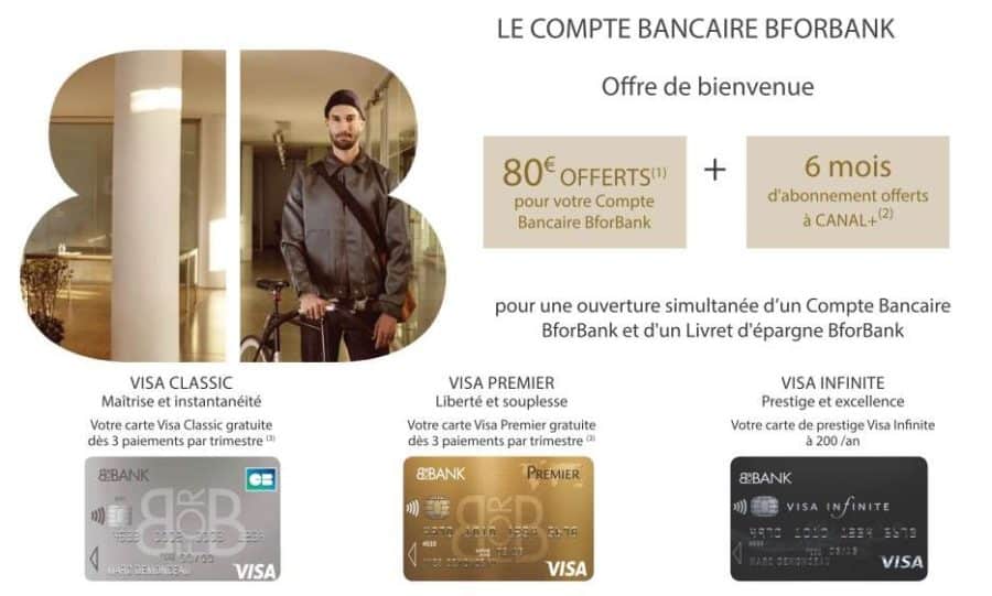 80€ & 6 mois d’abonnement Canal+ offerts pour l’ouverture d’un compte Bancaire BforBank + livret