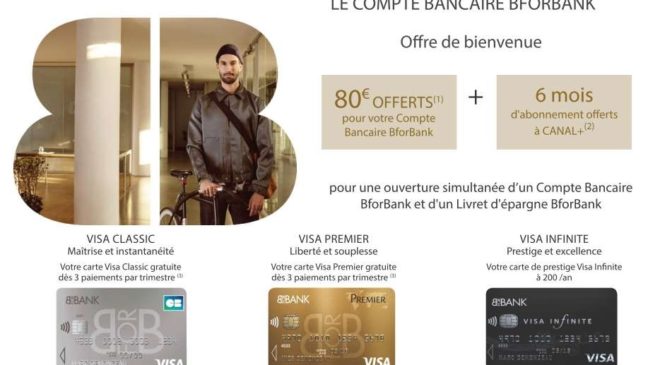 6 mois d’abonnement Canal+ offerts pour l’ouverture d’un compte Bancaire BforBank