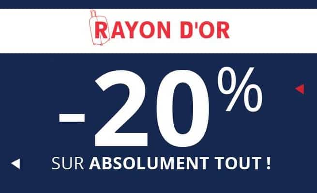 French Days Rayon d’OR : 20% de remise sur tout le site (bagages, sacs et valises)