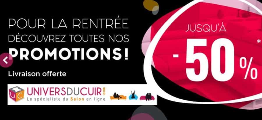 Promotion canapés et fauteuils en cuir jusqu’à -50% sur Univers du Cuir + livraison gratuite