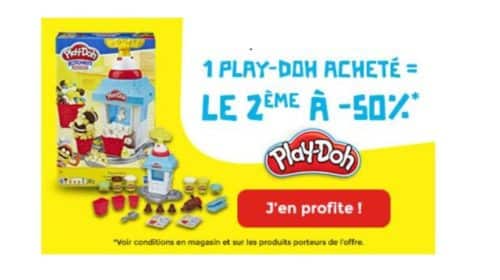 Remise immédiate de 50% sur votre deuxième boite Play-Doh
