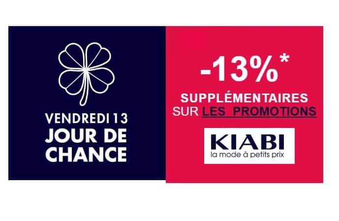 Vendredi 13 KIABI : 13% de remises sur les promotions !