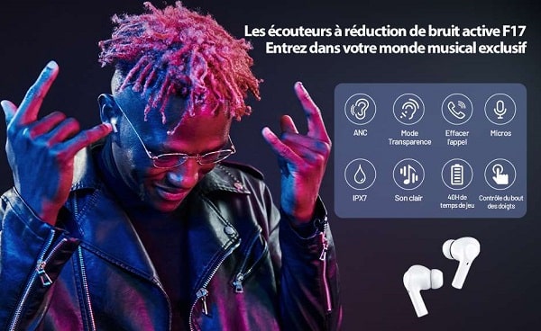 écouteurs bluetooth sans fils inphic f17