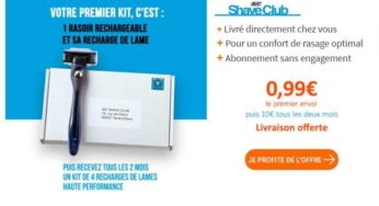 0,99€ le kit de rasage BIC Shave Club avec livraison gratuite (1 rasoir + 4 lames)