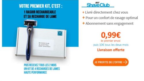 kit de rasage BIC Shave Club avec livraison gratuite Bricoprivé