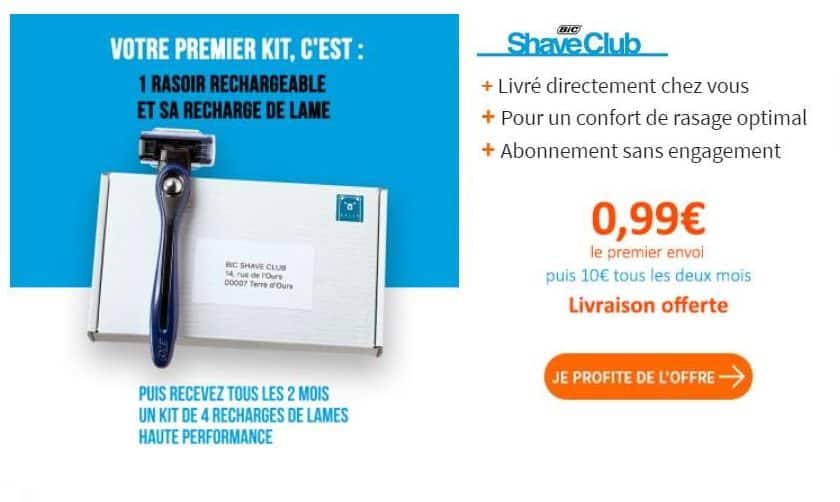 kit de rasage BIC Shave Club avec livraison gratuite Bricoprivé