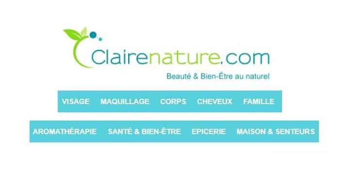 5€, 10€ ou 15€ de remise sur Clairenature (même promo) – boutique de produits Bio & Naturels