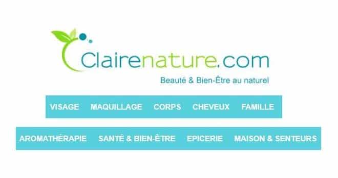 remise sur Clairenature même promo boutique de produits Bio & Naturels
