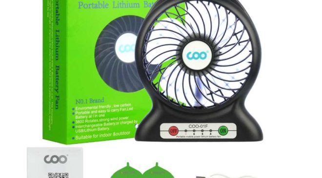 ventilateur USB 3 vitesses avec batterie COO