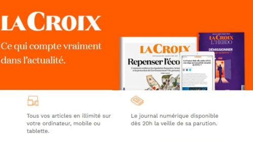 1 mois d’abonnement numérique au quotidien La Croix pour 1€