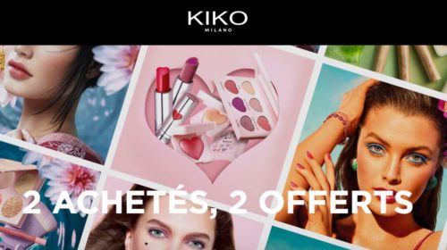 2 achetés = 2 produits offerts sur une sélection Kiko Milano