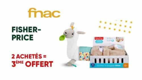 2 jouets Fisher Price achetés = le trosieme gratuit sur FNAC