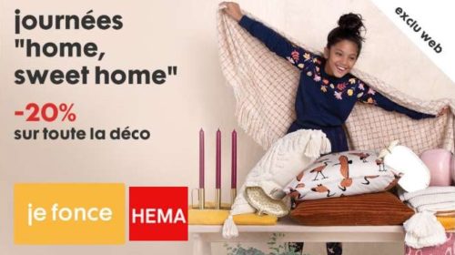 20% de remise sur tout l’univers décoration de Hema