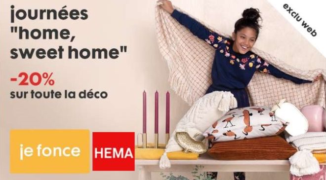 20% de remise sur tout l’univers décoration de Hema