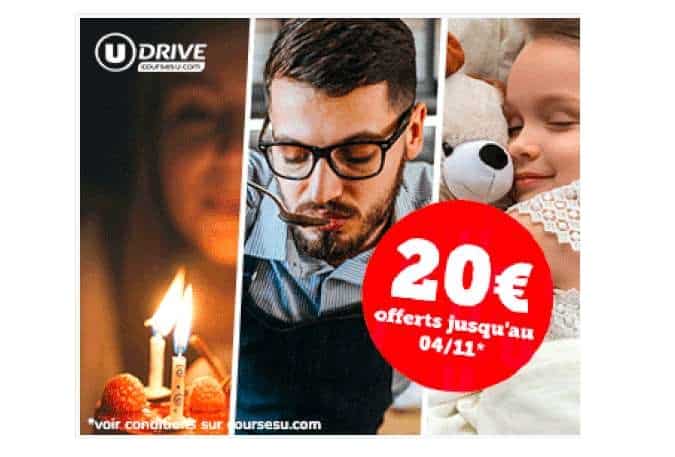 Nouveau client Drive U : 20€ de remise dès 100€ sur Courses U