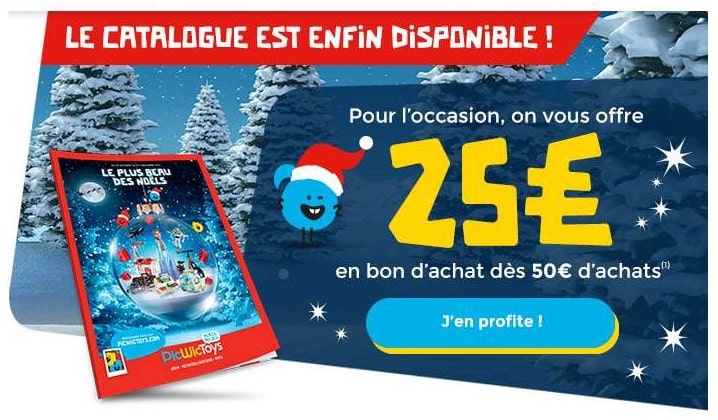 25€ offert en bon d’achat dès 50€ d’achats sur PicWicToys pour la sortie du catalogue de Noël 🎅