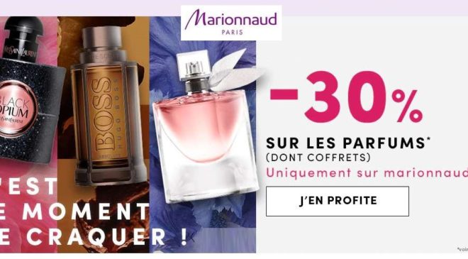 30% de remises sur les parfums sur Marionnaud (dont coffrets)