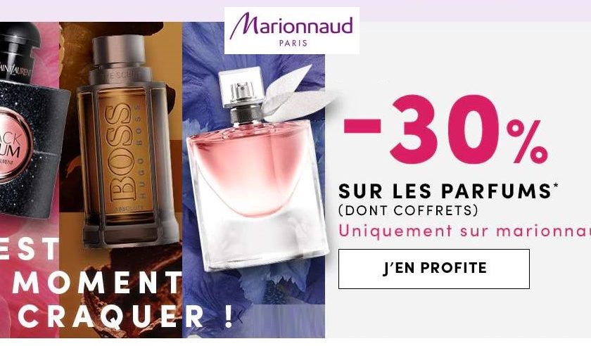 30% de remises sur les parfums sur Marionnaud (dont coffrets)