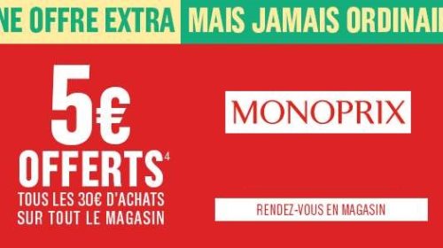 Coupon de réduction Monoprix 5€ de remise